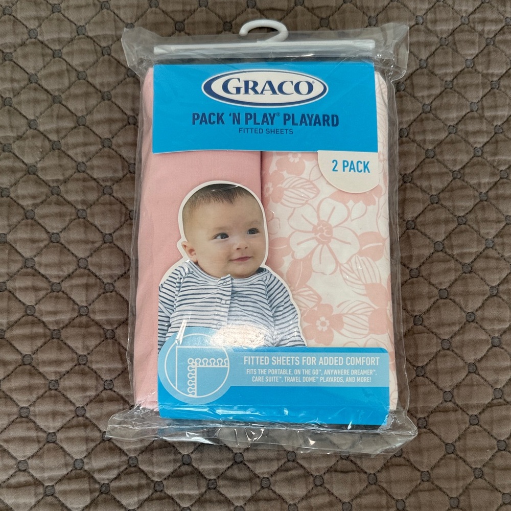Graco Pink Fitted Playard Sheets - 2 Pack